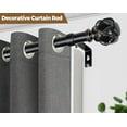 thumbnail image 3 of Curtain Rods for Windows 48 to 84 Inch, Black Heavy Duty Curtain Rod Adjustable, 7/8 Inch Single Decorative Drapery Rod 32 to 86 Inch(2.6-7.1Ft), Netted Texture End, 3 of 5