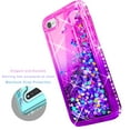 thumbnail image 3 of iPod Touch 5 / 6 / 7th Generation Case, with [Tempered Glass Protector Included] Liquid Floating Glitter Quicksand Bling with Spot Diamond Cover - Pink/Purple, 3 of 6