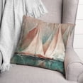 thumbnail image 3 of Creative Products Teal Sailboat Painting 18x18 Indoor / Outdoor Pillow, 3 of 3