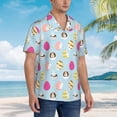 thumbnail image 3 of Pofeuu Happy Easter Print Hawaiian Shirt for Men Sleeves Casual Button Down Summer Beach Dress Shirts T-Shirts,X-Large, 3 of 7