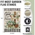 thumbnail image 2 of With God All Things Are Possible Spring Summer Small Decorative Garden Flag, Easter Religious Christian Cross Camellia Flower Yard Outside Decor, Farmhouse Plaid Outdoor Home Decoration 12.5x18, 2 of 6