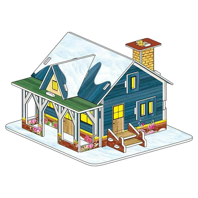 Kits de Noël Éducatifs Faits à la Main Non Finis Maison de Neige