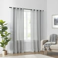 thumbnail image 4 of Arm & Hammer Curtain Fresh Odor-Neutralizing Sheer Voile Grommet Single Curtain Panel, Gray, 59" x 108", 4 of 9