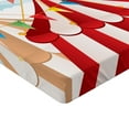thumbnail image 2 of Ambesonne Circus Fitted Sheet 2 Pcs Set, Circus Cloudy Sun Sky, California King, Blue White Red, 2 of 3