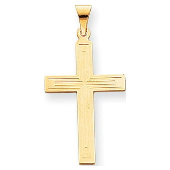 14k Yellow Gold Solid Cross Pendant