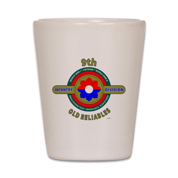 CafePress - 9Th Infantry Divisionold Reliables Army Shot Gla - White Shot Glass, Unique and Funny Shot Glass