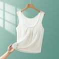 thumbnail image 2 of Wyobmus Women Comfy Tank Tops Loose Fit Scoop Neck Ruched Summer T Shirt Casual Sleeveless Banded Bottom Basic Tees Tops L-2X B-White, 2 of 5