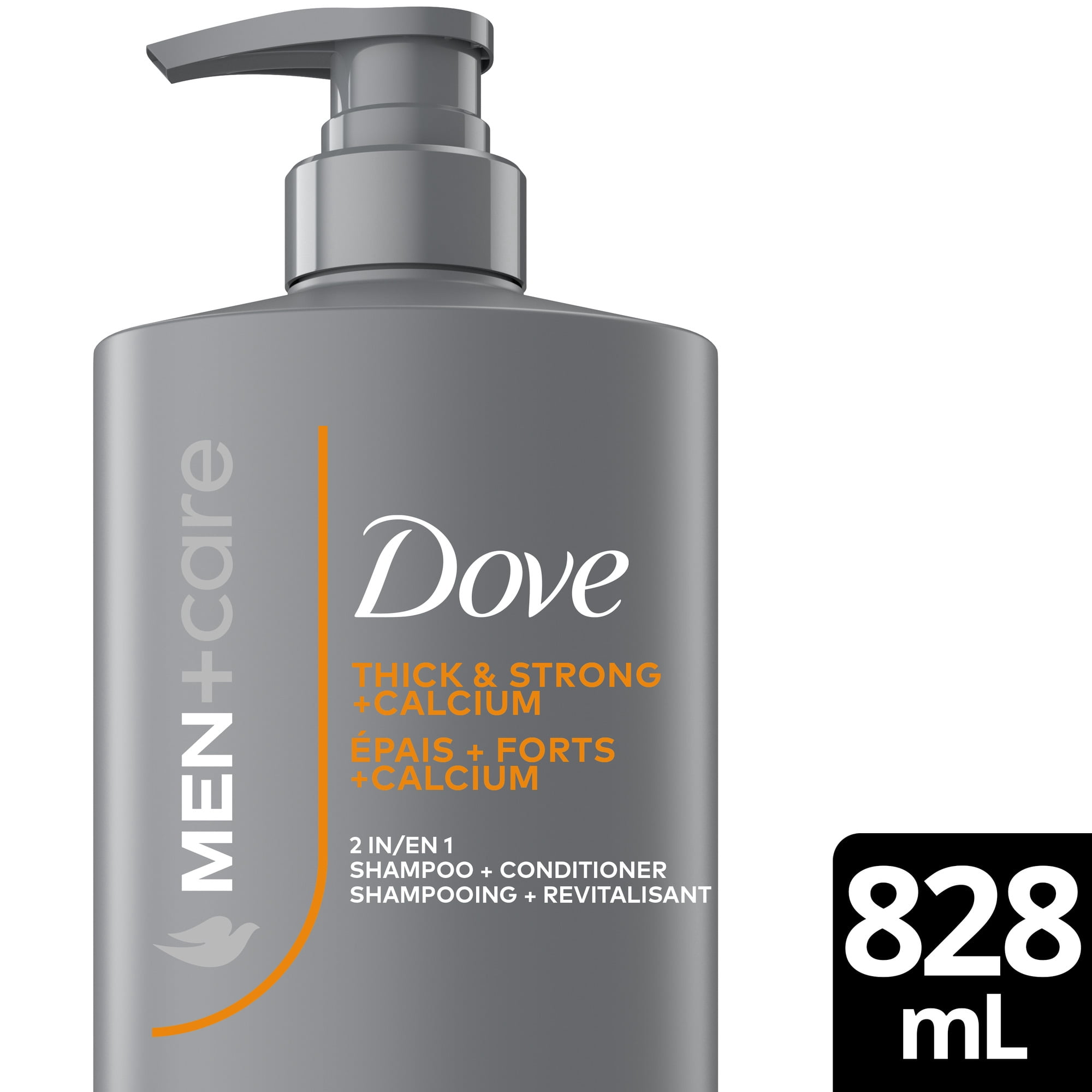 Dove Men+Care Thick & Strong 2-in-1 Shampoo + Conditioner For Weak Hair, Builds Hair Strength with Calcium