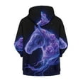 thumbnail image 2 of Uourmeti Purple Horse Galaxy Rose Comfy Hooded Sweatshirt with Pockets Long Sleeve Loose Casual Pullover for Youth Girls Size 10-12, 2 of 7
