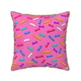 thumbnail image 1 of ZNDUO Magenta Candy Cartoon Pattern Throw Pillows for Couch-Indoor Decorative Pillows,16"x16", 1 of 8