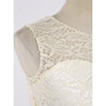 thumbnail image 5 of Haitryli Kids Girls Hi-Low Chiffon Flower Dress Sleeveless Lace Wedding Dance Prom Gown Champagne 12, 5 of 7