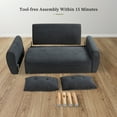 thumbnail image 7 of Sobaniilo 47" Small Modern Loveseat Sofa, Mid Century Linen Fabric 2-Seat Sofa Couch Tufted Love Seat with Back Cushions and Tapered Wood Legs for Living Room, Bedroom and Small Space (Dark Gray), 7 of 7