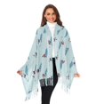 thumbnail image 3 of FORMRS Womens Scarf Winter Soft Long Big Warm Shawls Wrap Tassel Scarves, Blue Ice Hockey, 3 of 9