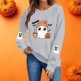 thumbnail image 2 of Womens Halloween Sweatshirts Plus Size Crew Neck Long Sleeve Cute Print Pullover Casual Loose Fashion Tops (XS, Gray-A), 2 of 7