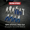 thumbnail image 2 of ULTRA STEEL 10PC Adjustable Wrenches & Locking Plier Set, 2 of 16