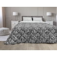 thumbnail image 1 of Gothic Down Alternative Comforter, Abstract Graphic Lace Pattern Flowers Butterflies Old Fashioned Nature Inspired, Microfiber Quilt for All Season, 5 Sizes, Tan Black, by Ambesonne, 1 of 3