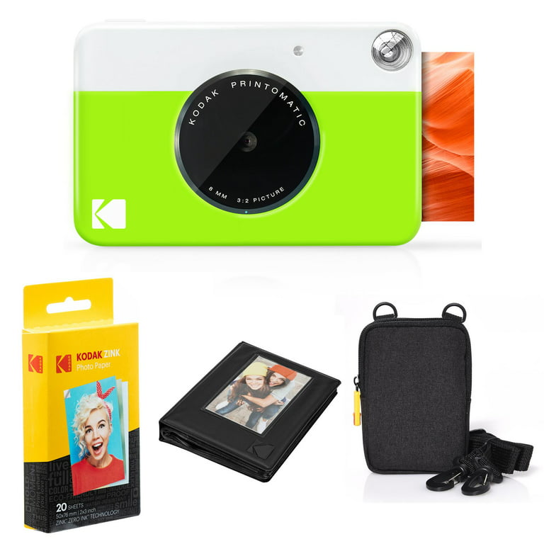 KODAK Printomatic Digital Instant Print Camera - Full Color Prints On ZINK  2x3 Sticky-Backed Photo Paper (Yellow) Print Memories Instantly :  Electronics 