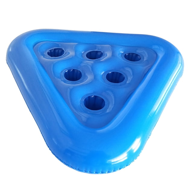 Portavasos inflable flotante con forma de triángulo para bebidas Mojoyce, bandeja para bar y mesa de piscina