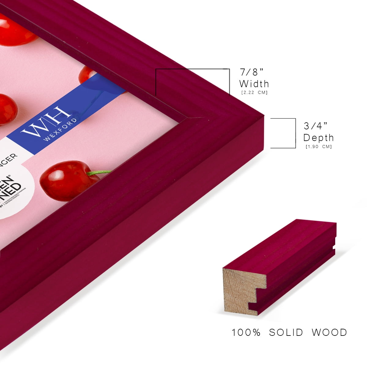 Woodgrain 11 in. x 14 in. Cherry Red Picture Frame Set (Set of 4)