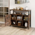 thumbnail image 2 of Costway Buffet Armoire Industrielle Bahut Armoire de Rangement avec Porte à Lattes à Pousser pour Ouvrir, 2 of 10