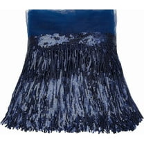 10 Yards Sparkly Sequined Tassel Ribbon 27mm Sequin Fringe Tassel Lace Trim for Sewing Spangle Paillette Lace Fabric for Curtain Pillow Party Costume Home Dress Stage Embellishment Dark Blue