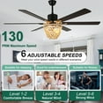 thumbnail image 6 of Cusp Barn 65" Farmhouse Wood Bead Reversible Ceiling Fan with Lights and Remote Control, DC Motor 6 Speeds Ceiling Fan, 6 of 12