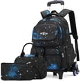 thumbnail image 3 of Mochilas con ruedas Mochila con ruedas para niños escolares Mochila con ruedas Space-Galaxy Roller Bookbag, 3 of 5