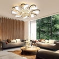 thumbnail image 4 of Miumaeov Modern Flower Chrome Crystal Flush Mount Chandelier Lighting LED Flush Mount Ceiling Light Crystal Bright Fixture for Living Room Dining Room Foyer L31" H6.3", 4 of 8