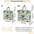 thumbnail image 2 of FORMRS Womens Corduroy Tote Bag Crossbody Shoulder Handbag with Pocket, Green Animals Pattern, 2 of 7