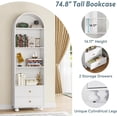 thumbnail image 7 of Tribesigns 4 Tier Drawers Arched Modern Standard Bookcase, Wood White, 23.6" x 11.8" x 74.8", 7 of 7