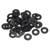 Uxcell M8 Rubber Flat Washer 8mm ID 18mm OD 1.5mm Thick Sealing Spacer Gasket Ring,Black, 40 Pack