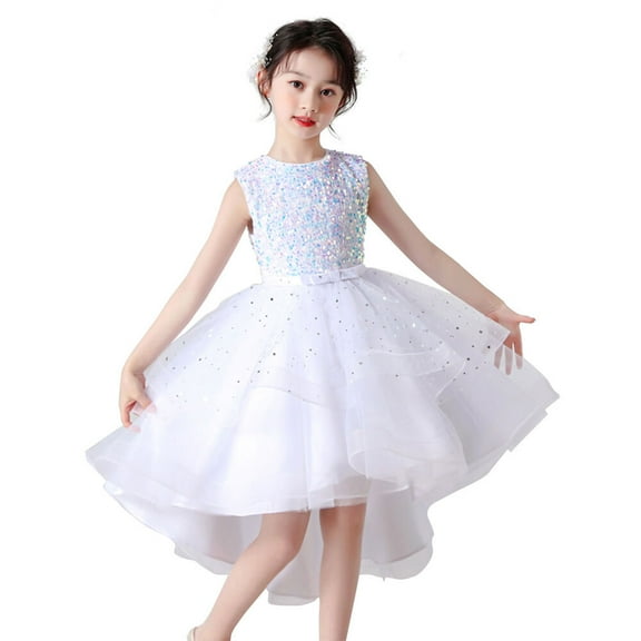 Girl Sequin Tulle Wedding Party Dress Bridesmaid Birthday Pageant Ball Gown
