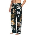 thumbnail image 2 of Uemuo Dogs Pattern Men's Wide Leg Palazzo Lounge Pants with Pockets Light Weight Loose Comfy Casual Pajama Pants-Large, 2 of 9