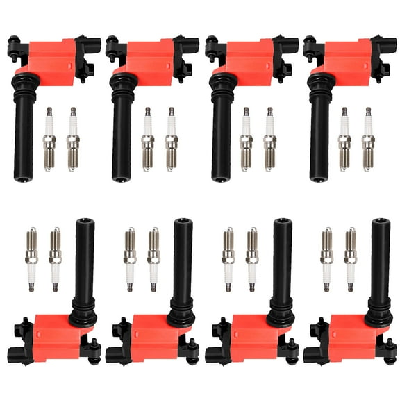 8 Energy ISA Ignition Coil and 16 Spark Plugs Compatible with 2003-2005 Dodge Ram 2500 5.7L V8 Replacement for UF378