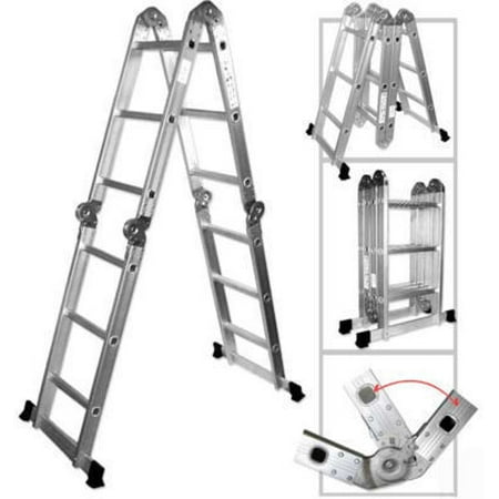 Step Ladder Stairs - Multi Position Purpose Stairway Aluminum Step Ladder Folding Fold Up Angle Stair