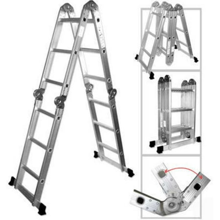 Multi Position Purpose Stairway Aluminum Step Ladder Folding Fold Up Angle (Best Ladder For Stairs)