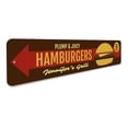 thumbnail image 3 of Plump & Juicy Hamburgers Sign, 5 Cents Arrow Sign, Custom Grill Master Name Sign, Kitchen Aluminum Decor - 4x18 inches, 3 of 4