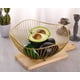 thumbnail image 4 of Alto estilo borde curvo moderno creativo elegante plato de un solo nivel, alambre de hierro de metal frutas verduras pan soporte decorativo cuencos para servir soporte de cesta dorado, 4 of 7