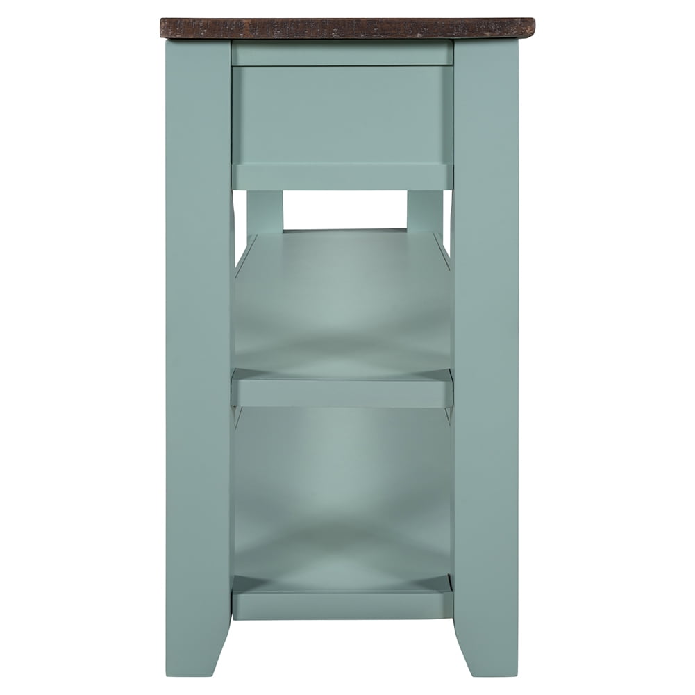 Lowestbest 48" Farmhouse Console Table, Entry Table with 3 Drawers and 2 Shelves, Living Room End Table (Green+Brown) Lowestbest 48" Farmhouse Console Table, Entry Table with 3 Drawers and 2 Shelves, Living Room End Table (Green+Brown)