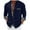 Navy (New Upgrade), variant on Dagegui Mens Patchwork Shirts Cotton Linen Long Sleeve Turndown Collar T-Shirts Button Down Casual Shirt with Chest Pocket Black S