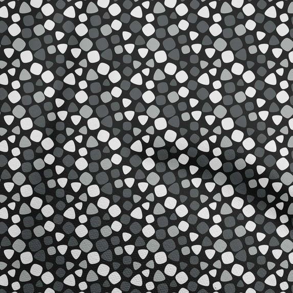 oneOone Polyester Spandex Black Fabric Geometric Fabric For Sewing Printed Craft Fabric By The Yard 56 Inch Wide