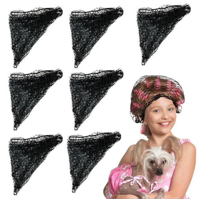 Miangastore 7 Pcs Filet Triangulaire en Maille pour Cheveux Femmes Filets Élastiques pour Rouleaux pour Salon Maison Sommeil Coiffage Fixation des Boucles Protection Fixe