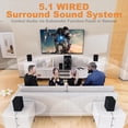 thumbnail image 5 of Bobtot Surround Sound Systems 1400 Watts Peak Power Home Theater Speakers - 12" Subwoofer Strong Bass 5.1 Wired Loud Stereo Audio System with Bluetooth ARC Optical Input for TV, 5 of 9