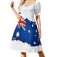 thumbnail image 1 of Vestido de manga corta con bandera australiana, vestido elegante de lujo para mujer., 1 of 7