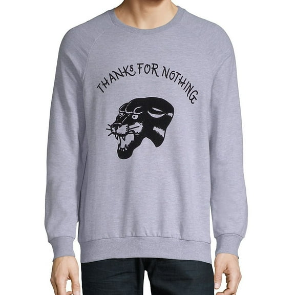 Elevenparis Mens Thanks For Nothing Sweatshirt, Grey, Large
