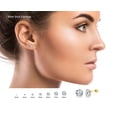 thumbnail image 2 of 14K Solid Gold Round Stud Earrings Screwback Cubic Zirconia CZ, 2 of 3