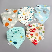 Baby Bibs 5 Pack Baby Bandana Drool Bibs Cotton for Unisex Boys Girls Babador Feeding Smock Infant Burp Cloth Baby Saliva Towel 9 One Size