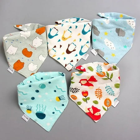 Baby Bibs 5 Pack Baby Bandana Drool Bibs Cotton for Unisex Boys Girls Babador Feeding Smock Infant Burp Cloth Baby Saliva Towel 9 One Size