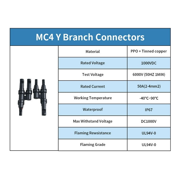 Connecteurs de Branchement Connecteurs Connecteur Y en Paire MMF + FFM pour  Connexion Parallèle entre Panneaux