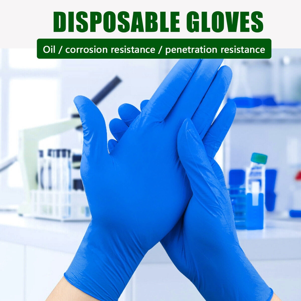 100 PCs PVC Blue Disposable Nitrile Latex Gloves 3 Sizes Protective Gloves Thicken Type Tattoo